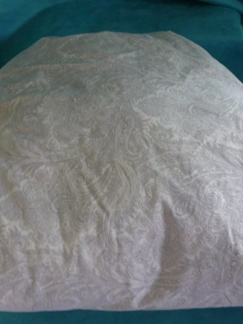Lauren Ralph Lauren Home King Fitted Sheet 100% Cotton Gray/White Paisley